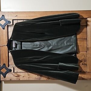 TAN-JAY Vintage Green Velvet Cotton/Rayon Blazer Size 10W/Medium